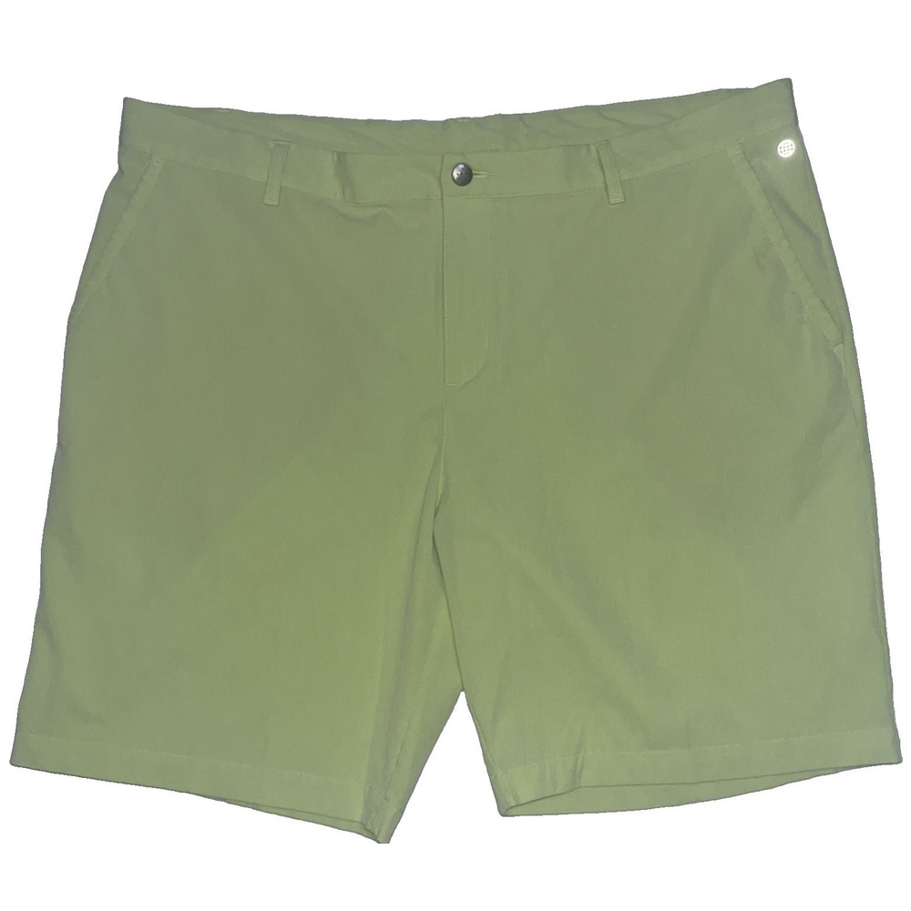 Adidas Golf Shorts Mens 42 Green Performance Stretch Flat Front Lightweight Flaw